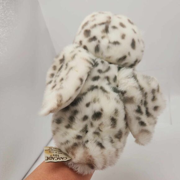 Cascade Toy Realistic Snowy Owl Puppet Plush Head Turns White Gray Spotted 12" - Picture 4 of 7